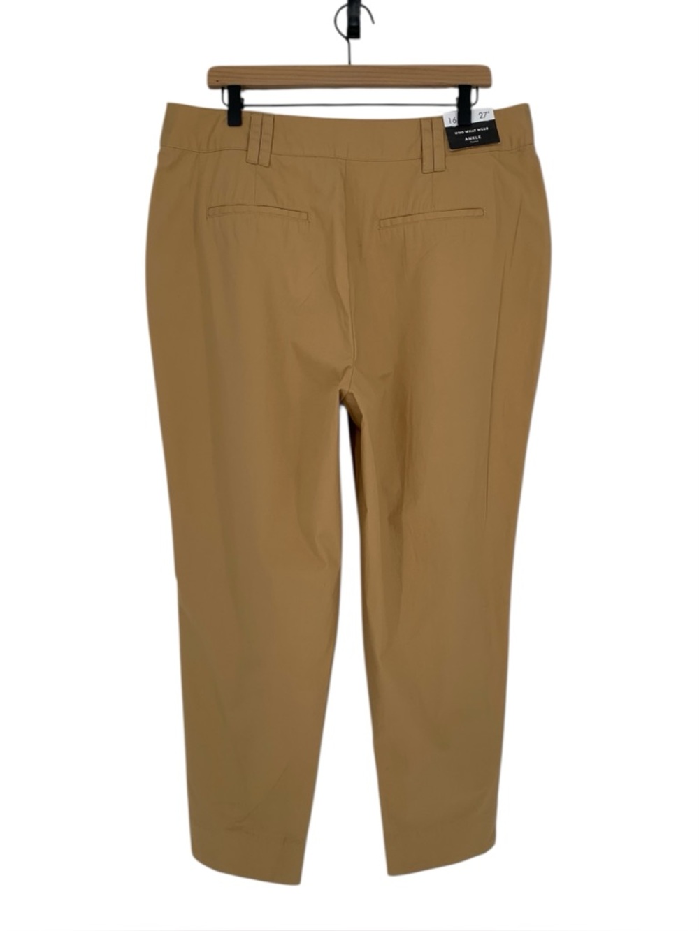 Who What Wear Camel Colored 13” High Rise Pleated Tapered Ankle Pants - Picture 3 of 9
